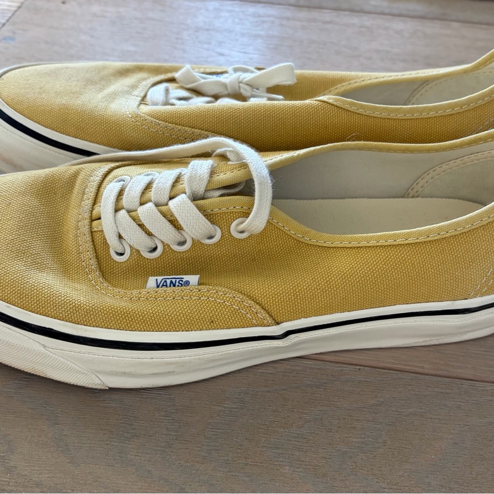 Vans Mustard Canvas Shoes with White Accents